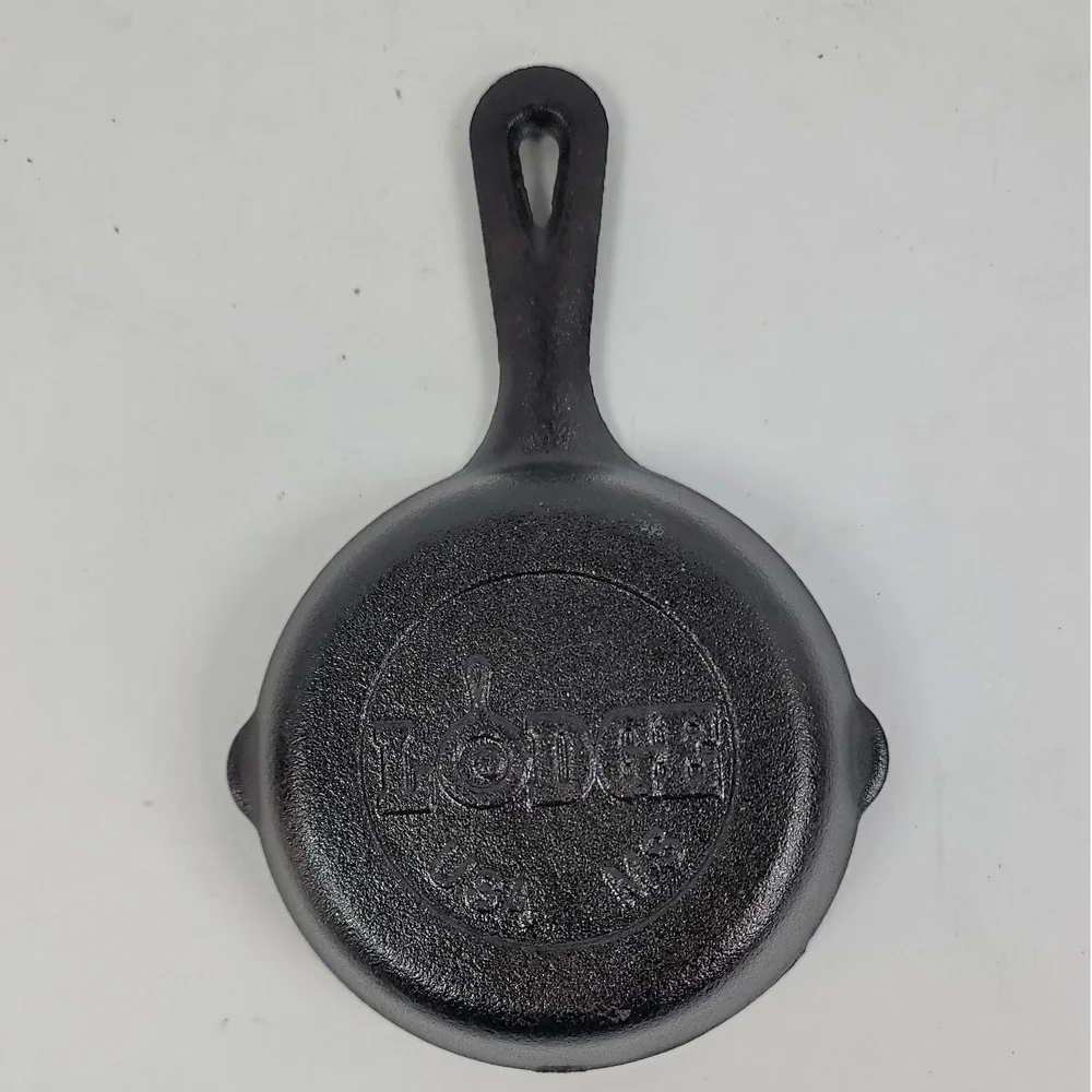 Lodge Miniature Cast Iron Skillet 3.5 Inch Small Frying Pan USA MS Black